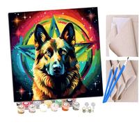 SENDJJ Pintar por numeros para Adultos Perro pastor alemán de mitología fantástica (13) Pintura por números Adultos y para niños-Lienzo pre Dibujado con numeros para Pintar con Pinceles 40x40cm