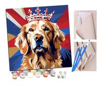 SENDJJ Pintar por numeros para Adultos Perro pastor alemán rey (3) Pintura por números Adultos y para niños-Lienzo pre Dibujado con numeros para Pintar con Pinceles 40x40cm