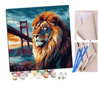 SENDJJ Pintura por Números Adultos Puente Golden Gate (1) Pintura acrílica con Pinceles Adultos Kit de Pintura por Números Artesanía para Regalos de Lona para el Hogar 40 x 40 cm