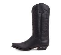Sendra Boots - 2073 Botas Camperas de Mujer y Hombre Altas con Tacon con Punta Fina - Estilo Cowboy en Piel Negro - Botas Vaqueras Elegantes - 39