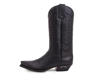 Sendra Boots - 2073 Botas Camperas de Mujer y Hombre Altas con Tacon con Punta Fina - Estilo Cowboy en Piel Negro - Botas Vaqueras Elegantes - 42