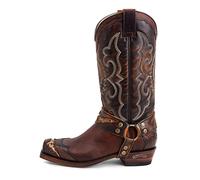 Sendra Boots - 4060 58 Botas Cowboy De Mujer y Hombre con Tacon y Punta Redonda - Estilo Botas Camperas en Marron - Botas Elegantes - 42
