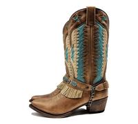 Sendra Boots Bota Cowboy Para Mujer 14144 Lía Con Arnés Combinada Modelo 14144LOILMPIA Color Camel. (numeric_37)