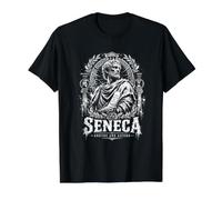 Séneca Soportar Y Ascender Estoico Memento Mori Camiseta gráfica económica, Hombre, Negro, XL