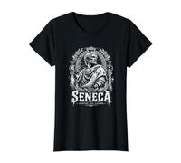 Séneca Soportar Y Ascender Estoico Memento Mori Camiseta gráfica económica, Mujer, Negro, S