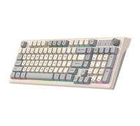 SENECESLI 2.4G Teclado Mecánico Inalámbrico, 98 Teclas Teclado Ultra Slim con Luz de Fondo Personalizable, Batería de 2000 MAh, Sutable para PCP de Portátiles (Gray)