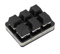 SENECESLI 6 Teclas Teclado de Juego Mecánico Programable, con Luces RGB, Interruptores de Intercambio en Caliente, Interruptor Rojo, para for Linux, OS X, RPI, para Oficina, Juegos, (Black)