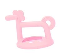SENECESLI Anillo de Dentición de Caballo de Juguete Masticable de Silicona Suave para Bebés, Adecuado para Bebés Babeantes, Limpieza a Alta Temperatura, Incluye Caja para Viajes (PINK)