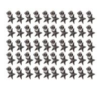 SENECESLI Botón de Perno Prisionero Artesanal con Remache de Estrella de Aleación de Zinc de Alta Calidad, Paquete de 50 Remaches Plateados Antioxidantes para Zapatos, Cinturones, Ropa, Tamaño de 14