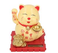 SENECESLI Brazo Que Agita del Gato de la Suerte, Gato Que Agita Lindo con Energía Solar, Gato de la Fortuna Chino Vívido y Encantador Fengshui, Decoración de la Estatua del Gato para la