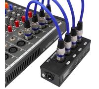 SENECESLI Caja Convertidora Divisora deAudio XLR Macho a Hembra de 4 Vías, Extensor de Cable de Red Múltiple para Estudio, Salas de DJ y Eventos enVivo