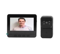 SENECESLI Cámara de Timbre con Vídeo Inalámbrico, Pantalla de 4,3 Pulgadas, Cámara de Mirilla de Puerta Inteligente Wi-Fi con Intercomunicador de Audio de 2 Vías, Receptor Interior, Visión