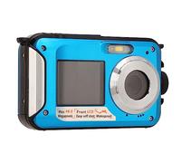 SENECESLI Cámara Subacuática a Prueba de Agua Cámara Digital Full HD 2.7K 48MP de 10 Pies con Zoom Digital 16X, Cámara Subacuática Selfie de Pantalla Dual para Snorkel, Batería de 650 MAh,
