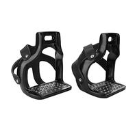 SENECESLI Estribos para Montar a Caballo, Estribo de Seguridad de Aluminio con Placa de Pie de Acero Antideslizante y Red Protectora de Piel de Vaca, para Equitación y Silla de Montar Occidental