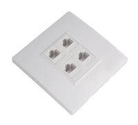 SENECESLI Jack Wall Flat, Femenina Extraíble de 4 Puertos Cat 6 Placa Ethernet Murale D 'Desgaste Resistente Ampliamente Utilizado para Cat6e para Cat5e