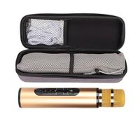 SENECESLI Karaoke -Micrófono Portátil Portátil -icrófono Altavoz de Micrófono para Festicktv, Metal Q6, 1 Pieza (Gold)