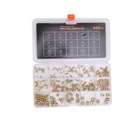 SENECESLI Kit Surtido de Insertos Roscados de Latón con Tuercas de 345 Piezas, Fácil Instalación, Aplicación Versátil para Ensamblaje Electrónico y Carpintería