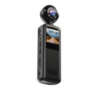 SENECESLI Mini Cámara Corporal, Cámara de Acción Full HD 1080P con Visión Nocturna, Lente Giratoria de 180° para Vlogging, Viajes, Ciclismo, Motocicleta