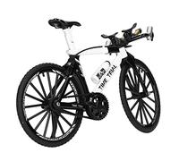 SENECESLI Modelo de Bicicleta de Dedo Mini Juguete Realista de Bicicleta para Decoración de Oficina y Tiempo de Juego Aleación+Plástico (White)