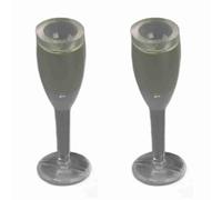 SENECESLI Modelo de Copa de Champán en Miniatura para Decoración de Casa de Muñecas, Diseño Realista, Adecuado para Niños de 7 a 14 Años, Plástico y Resina, 2 uds. (par de Copas de champán)
