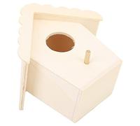 SENECESLI Pajarera de Madera, Jaula de Pájaros de Madera Hecha a Mano para Actividades Creativas de Niños con Diseño Pintable, para Jardín Al Aire Libre y Decoración del Hogar (Alero de Encaje No. 4)