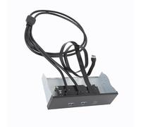 SENECESLI Panel Frontal de 5.25 Pulgadas Cubo USB, 20 Gbps Gen2x2 USB A Lector de Tarjeta Interna Tipo C, Reemplazo del Panel de Extensión de la Unidad óptica de 19 Pines para la