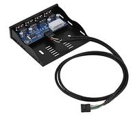 SENECESLI Panel Frontal USB de Bahía de Disquete de 3,5 '' Adaptador de Interfaz USB 2.0 de 4 Puertos Plug and Play para Mainframe con Unidad de Disquete de 3,5 '' - Plata