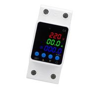 SENECESLI Protector de Voltaje Ajustable 63A Pantalla Digital Monofásica Dispositivo de Protección por Debajo para Uso Doméstico Terminal de Fuente de Alimentación ABS para Cable Neutro, Cable Vivo