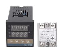 SENECESLI SENECESLI Termostato PID Digital Controlador de Temperatura REX C100 de Respuesta Rápida de Alta Precisión para Granja, Sonda Impermeable Carcasa de Acero Inoxidable Plástico