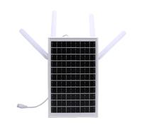 SENECESLI Solar WiFi Extender Signal Booster, Enrutador Moderno 4G LTE con Alimentación Solar 12W para Campamento RVs (Antenas Blancas)
