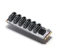 SENECESLI Tarjeta Adaptadora M.2 a SATA, Tarjeta de Expansión PCIe a SATA de 6 Puertos con Indicador Inteligente para Sistemas NAS, Wins, Linux y Mac OS.