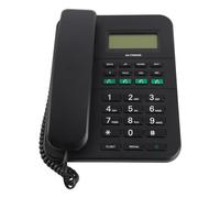 SENECESLI Teléfono con Cable, ID de Llamado 4 Nivel Volumen Cableado Ayuda de Red Fija Teléfono Inglés HD Pantalla de 16 bits para la Oficina (Black)