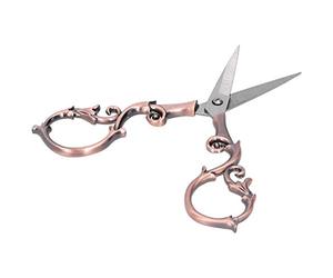 SENECESLI Tijeras Retro Ergonómicas de Acero Inoxidable con Forma de Calabaza, Herramientas de Corte para Bordado, Costura DIY, Modelado de Cejas para Coleccionistas de Antigüedades, 5,5 X 11 Cm