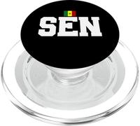 Senegal Country Code with Flag Trendy College Font PopSockets PopGrip para MagSafe