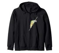 Senegal Parrot Acuarela Ilustración Sudadera con Capucha