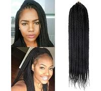 Senegalese Twist Crochet Trenzas Extensiones de cabello 6 Paquetes Trenzado sintético Havana 2X Trenzas Twist Fibra de alta temperatura 30 Paquetes/Pieces (1B)