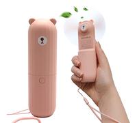 Senelux Rosado Ventilador de mano, mini ventilador de mano, funciona con pilas de 2500mAh, mini ventilador de escritorio recargable por USB, ventilador de bolsillo recargable por USB