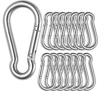 SENENQU 12 PZ - Mosquetones Acero Inoxidable M4 40x4 mm, Gancho Mosquetón Pequeño con Cierre Portada 100 kg/220 lb - 40mm x Ø4 mm