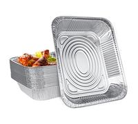 SENENQU 30PZ Bandejas Aluminio Desechables Grandes 3500ml - Bandejas Desechables Aluminio Cuadradas para Horno, Asar, Vocinar - 32.5x26cm