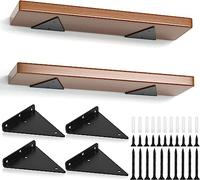 SENENQU 4 Piezas Triángulo Escuadras para Estanterías Negra 14cm | soporte baldas armario, soporte estantería pared, soportes estanterías, escuadra negra, metal resistente, set de 4 piezas