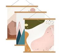 SENENQU Paquete de 3 marcos de póster A2, colgador magnético de póster de 41 cm, marco de madera natural, kit para colgar obras de arte, mapas, fotos, pósteres, decoración, color teca