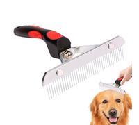 Senermter Cepillo Rastrillo Para Muda de Pelo,Cepillo Para Eliminar Pelo Muerto | Peine Con Dientes De Acero Inoxidable Para Cuidado De Perros De Razas Medianas Y Grandes, Accesorios Para Mascotas De