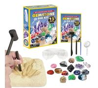 Senermter Kit De Excavación De Piedras Preciosas - Colección Interactiva De,Kit de Excavación de 15 Gemas Juguete - para Niños Niñas Niños Estudiantes Alumnos Aula Hogar Fiesta Reunión Patio