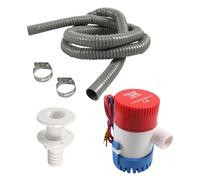 Senermter Kit de manguera de bomba de achique para barcos,Kit de instalación de bomba de achique | Bomba de marina de 12 V con manguera de 78,7 pulgadas,Pasacascos y 2 abrazaderas de acero