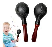 Senermter Maracas para niños, Panderetas para adultos - 2X Cocteleras Rumba con Diseño de Mango de Madera - Sonajeros de juguete musicales, bolas de, martillo de con sonido claro para reuniones