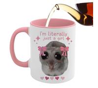 Senermter Taza de hámster triste, taza de hámster triste, 350 ml, taza de hámster Im Just A Girl, Another Day, Another Slay, taza de café de hámster personalizada para amantes de los hámster