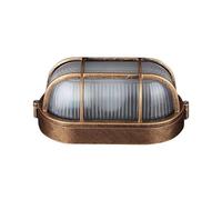 SENFAY Aplique de Pared Exterior Oval E27, Lámpara de Pared Náutica Industrial Vintage con Aluminio Fundido y Cristal, Luz de Techo Impermeable IP44 para Jardín, Garaje, Patio, Balcón y Terraza