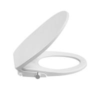 Senfot Asiento de inodoro alargado para bidé, no eléctrico, con doble boquilla, tapa de cierre suave, rociador de temperatura ambiente del agua, accesorio de bidé blanco, fácil instalación