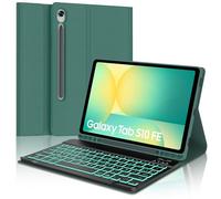 SENGBIRCH - Carcasa de teclado para Samsung Galaxy Tab S10 FE 2025/S9 FE de 10,9 pulgadas, teclado francés con retroiluminación 7 colores desmontable inalámbrico Bluetooth, funda para Galaxy Tab S9 de