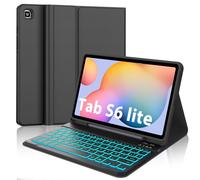 SENGBIRCH - Carcasa de teclado para Samsung Galaxy Tab S6 Lite 10,4" 2024 - AZERTY francés teclado retroiluminado 7 colores desmontable inalámbrico Bluetooth, funda para Galaxy Tab S6 Lite 10,4